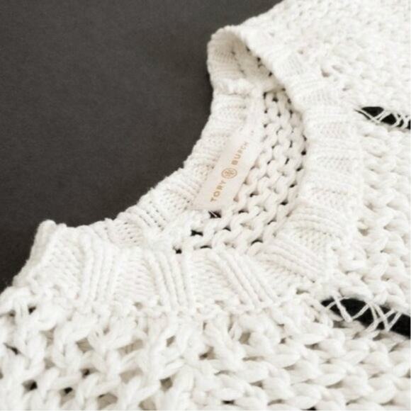 Tory Burch White/Black Sweater | Size S - Picture 3 of 11